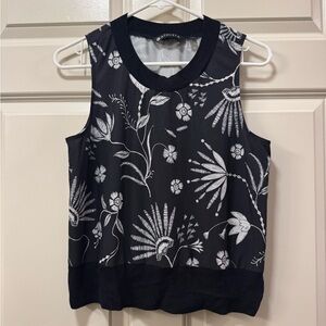 Athleta Zephyr Black and White Wildflower Tank